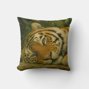 Forest Reverie – Resting Tiger in Jungle Light Cushion