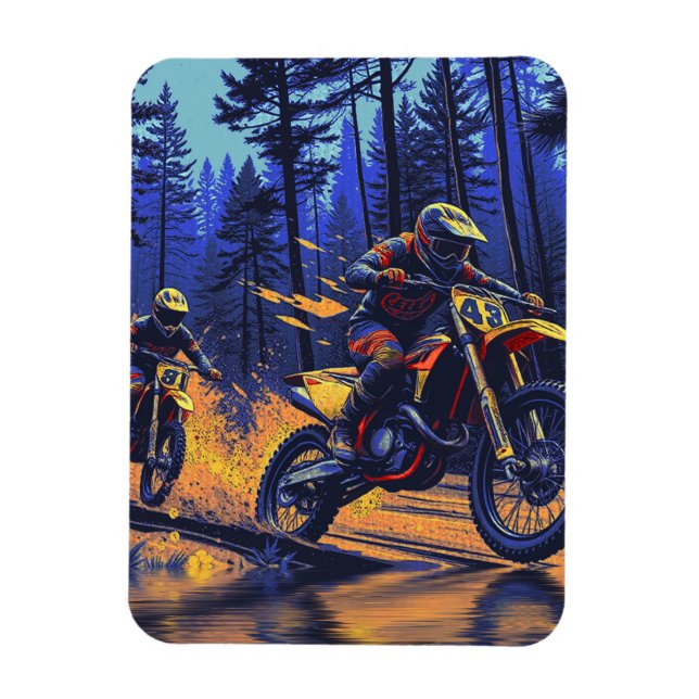 Forest Ride - Motocross Racers Magnet (Vertical)
