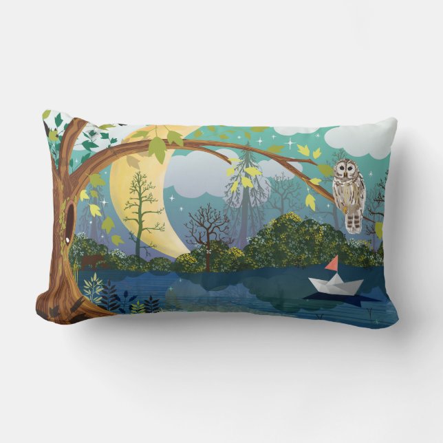 Forest River Illustrated Children’s Lumbar Cushion (Front)