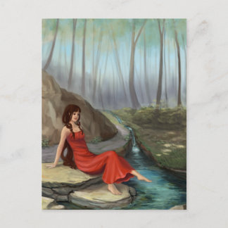 Forest Rivulet - Fantasy Forest Elf Girl Postcard