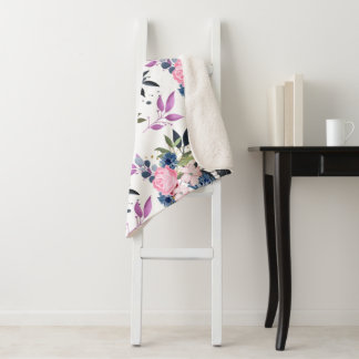 Forest roses- big rose sherpa blanket