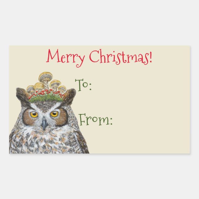 Forest Royal owl to/from Christmas sticker (Front)