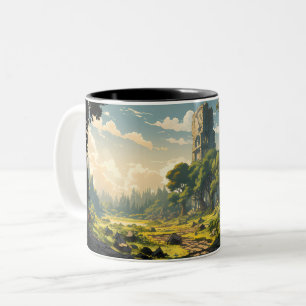 Forest Ruin Path Two-Tone Coffee Mug