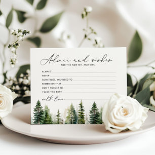Forest rustic advice and wishes bridal shower