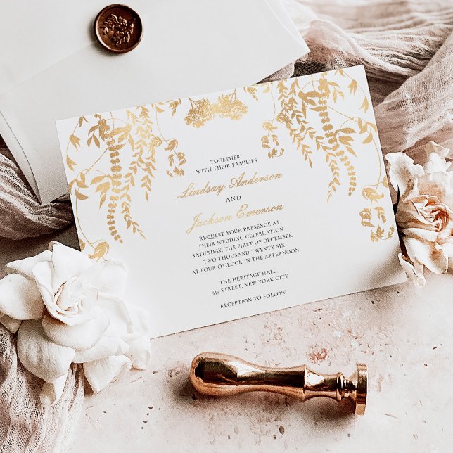 Forest Rustic Elegant Simple Wedding Gold  Foil In (Creator Uploaded)