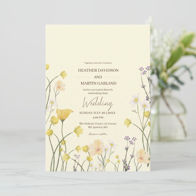  Forest Rustic Flower Elegant Pastel Wedding  Invitation (Standing Front)