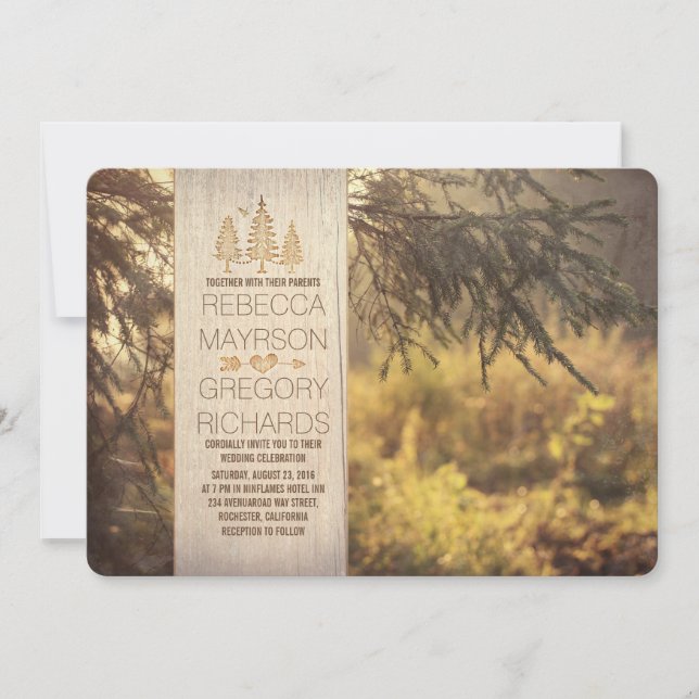 Forest Rustic Wedding Invitations (Front)