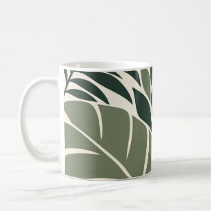 Forest Sage Tropical Leaf Silhouette Coffee Mug