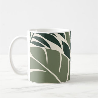 Forest Sage Tropical Leaf Silhouette Coffee Mug