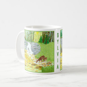Forest Scene Classic Mug With Text