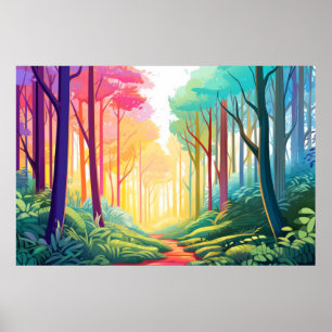 Forest Scenery Autumn Landscape Nature Poster