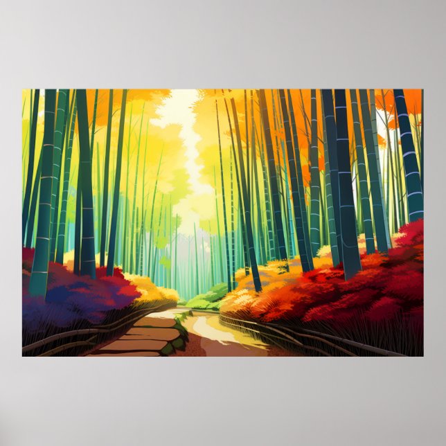 Forest Scenery Bamboo Landscape Nature Poster (Front)