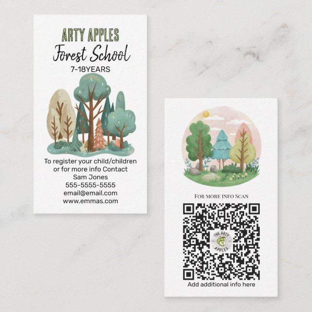 Forest School - Nature-Inspired Design for Outdoor Business Card (Front/Back)