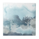 Forest Sea Ceramic Tile<br><div class="desc">Forest Sea II by June Erica Vess. This design evokes relaxing sea-like atmosphere with a variety of shapes and blue tones.</div>
