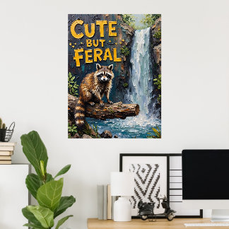 Forest Sentinel: Racoon by the Stream Poster