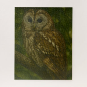 Forest Sentinel – Tawny Owl Wildlife Art Jigsaw Puzzle