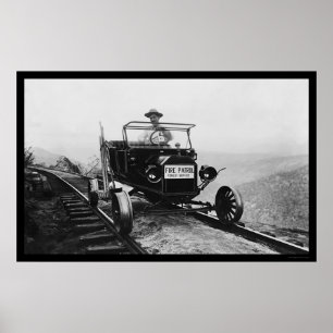 Forest Service Worker in His Patrol Vehicle 1920 Poster