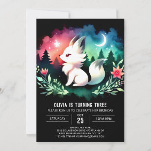 Forest Simple Wolf Birthday Invitation