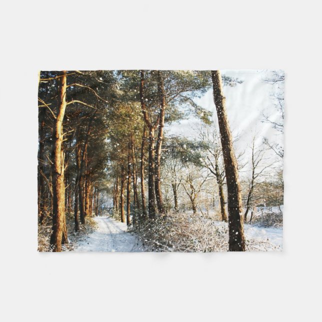 Forest Snow Scene fbcnm Fleece Blanket (Front (Horizontal))