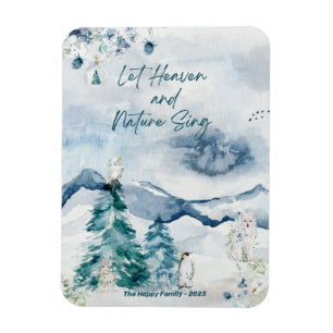 Forest Snow Woodland Animals Trees Heaven Nature  Magnet