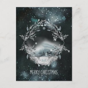 Forest Snowfall in the Still Night Christmas Holid Holiday Postcard