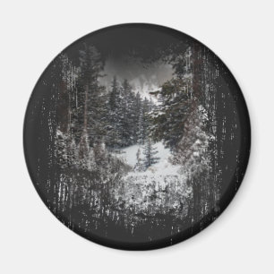 Forest Snowy Trees   Snowy Forest Magnet