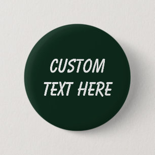 Forest solid plain dark green 6 cm round badge