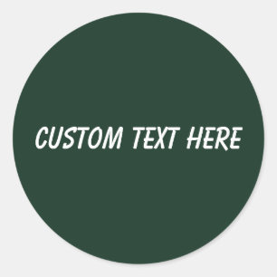 Forest solid plain dark green classic round sticker