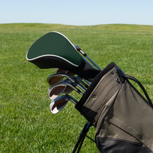 Forest solid plain dark green golf head cover (In Situ)