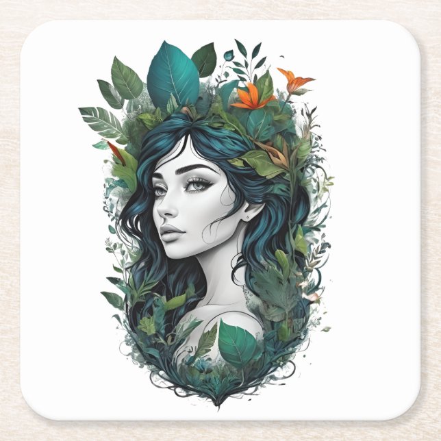 forest song square paper coaster (Front)