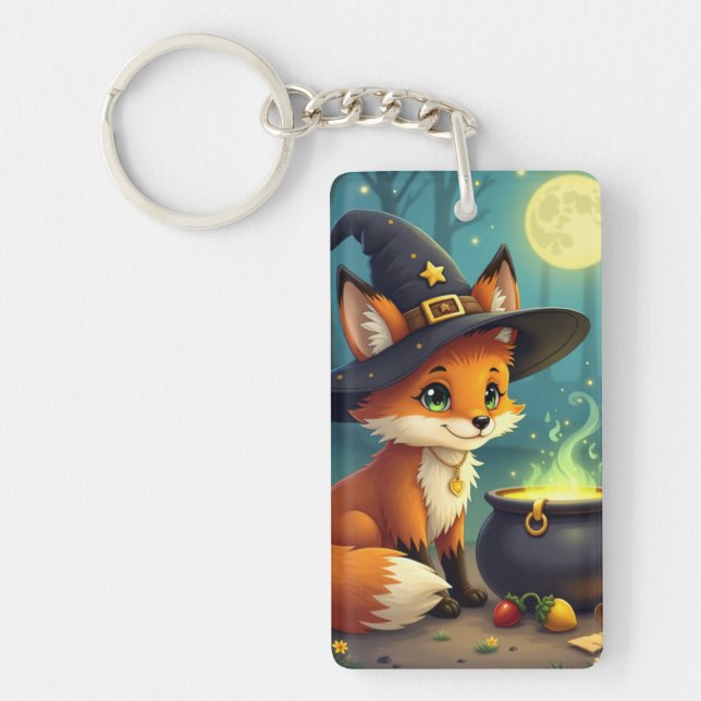 Forest Spell Fox Acrylic Keychain (Front)