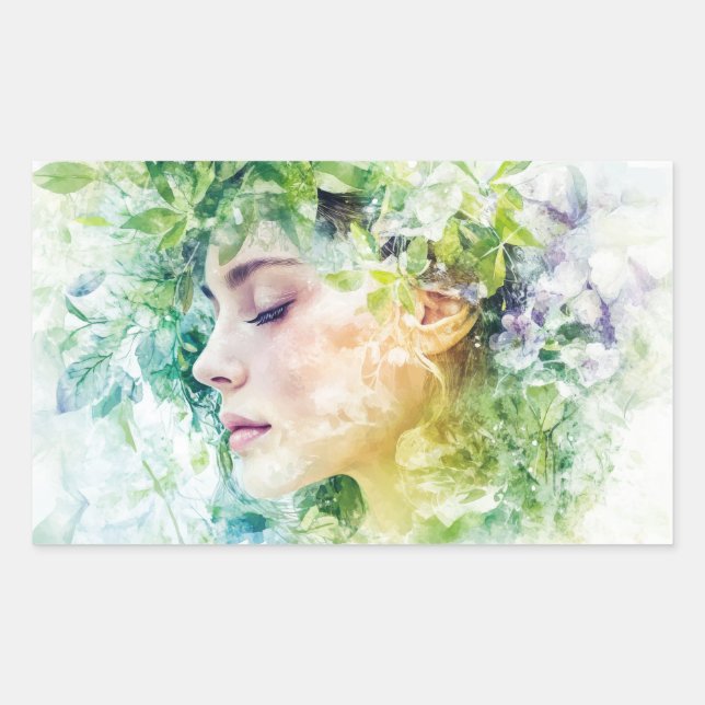 Forest Spirit Rectangular Sticker (Front)