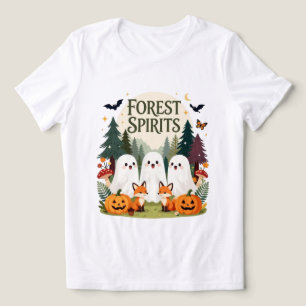 Forest Spirits Cute Ghosts & Foxes Halloween Tri-Blend Shirt
