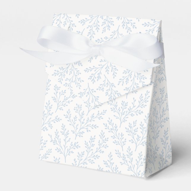 Forest Sprigs Dusty Blue - Neutral Favour Box (Front Side)