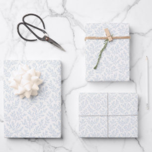 Forest Sprigs Dusty Blue - Neutral Wrapping Paper Sheet