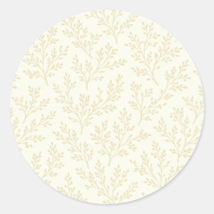 Forest Sprigs Golden Wheat - Neutral Classic Round Sticker