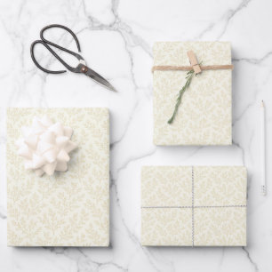 Forest Sprigs Golden Wheat - Neutral Wrapping Paper Sheet