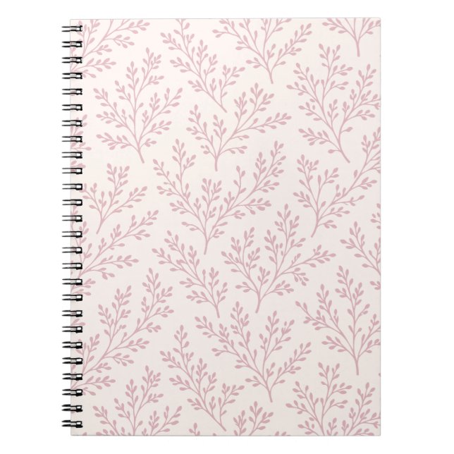Forest Sprigs Muted Rose - Neutral Notebook (Front)