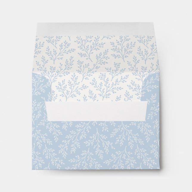 Forest Sprigs Neutral - Dusty Blue Envelope (Back (Bottom))