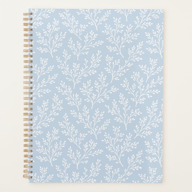 Forest Sprigs Neutral - Dusty Blue Planner (Front)