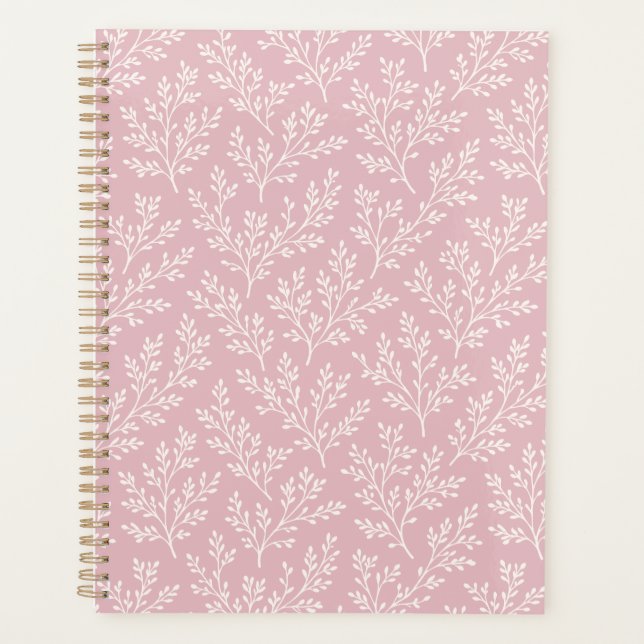 Forest Sprigs Neutral - Muted Rose Planner (Front)