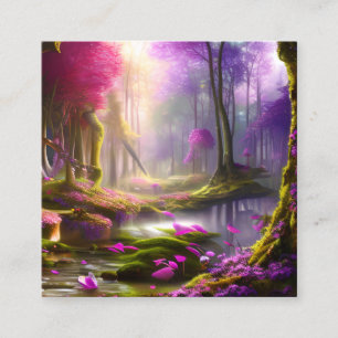Forest Spring Magic Sparkle Fantasy Square Business Card