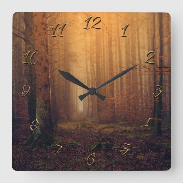 Forest Square Wall Clock (Front)