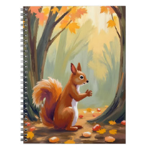 Forest Squirrel Autumn Animal Watercolor Fall Notebook