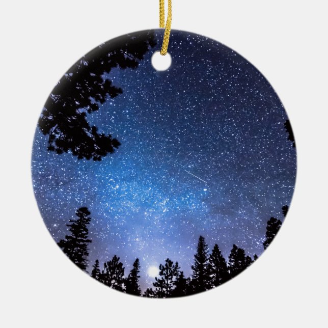 Forest Star Gazing An Astronomy Delight Ceramic Tree Decoration (Front)