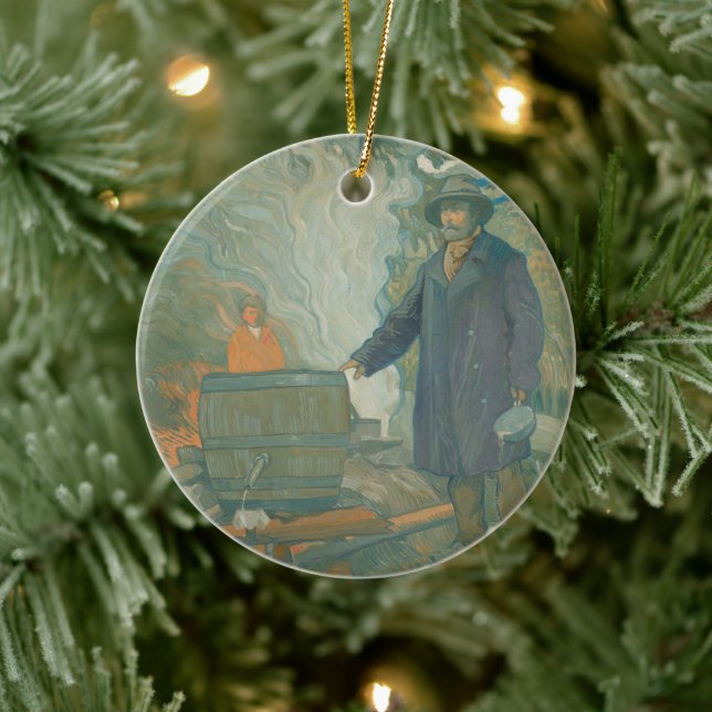 Forest Still Moonshiners White Lightning Liquor Ceramic Ornament (Tree)