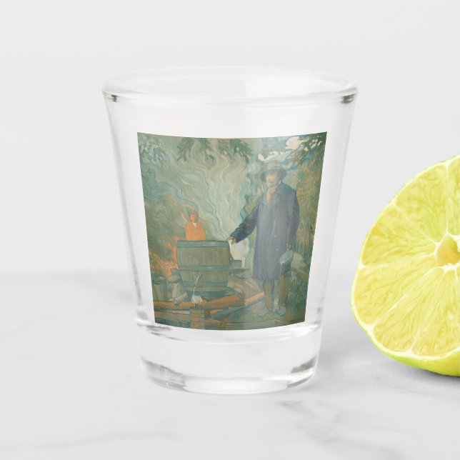 Forest Still Moonshiners White Lightning Liquor Shot Glass (Front)