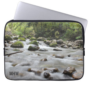 Forest Stream custom monogram laptop sleeves
