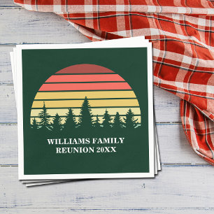 Forest Sunset Custom Family Reunion Camping Party Napkin