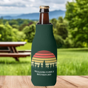 Forest Sunset Custom Family Reunion Camping Trip Bottle Cooler